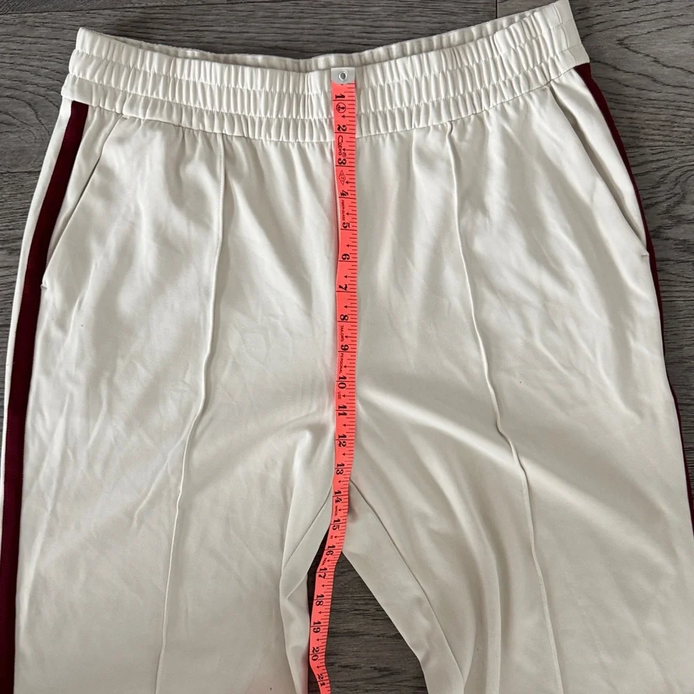 🌼ATHLETA🌼 Finish Line Track Pants with Burgundy Stripes, Size L - Picture 5 of 11